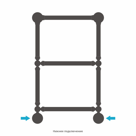 Полотенцесушитель Водяной Сунержа Ренессанс 1386 (66х40) Состаренная Латунь 051-0281-6640