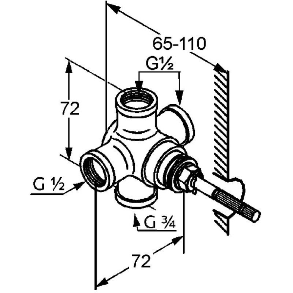 Внутренняя часть переключателя на 3 положения Kludi Ambienta 29757