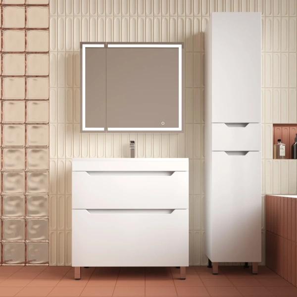 Тумба напольная без раковины 80 см Style Line Остин ЛС-00002393 белый матовый