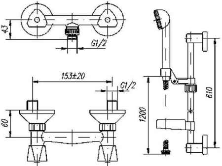 Смеситель для душа Mofem DIAMANT 143-0014-03