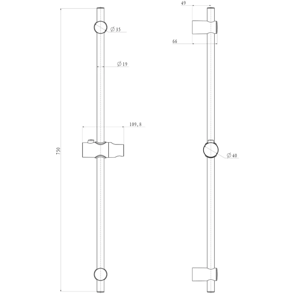 Душевая штанга с мыльницей Lemark LM8100C хром