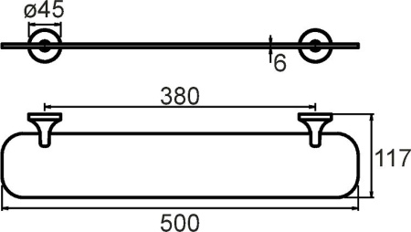 Полка стеклянная Milardo Magellan MAGSMG0M44