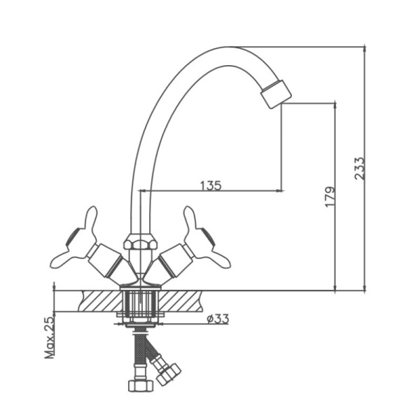 Смеситель для кухни Cron CN4012-2 Смеситель для кухни Cron CN4012-2