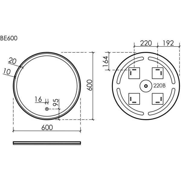 Зеркало с подсветкой Sancos  Bella (60х60) BE600