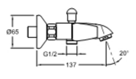 Смеситель для ванны Jacob Delafon Ginko E71927-CP