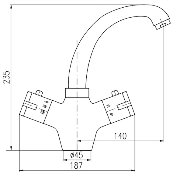 Смеситель для раковины Rav Slezak Termostat TRM26.5CMAT