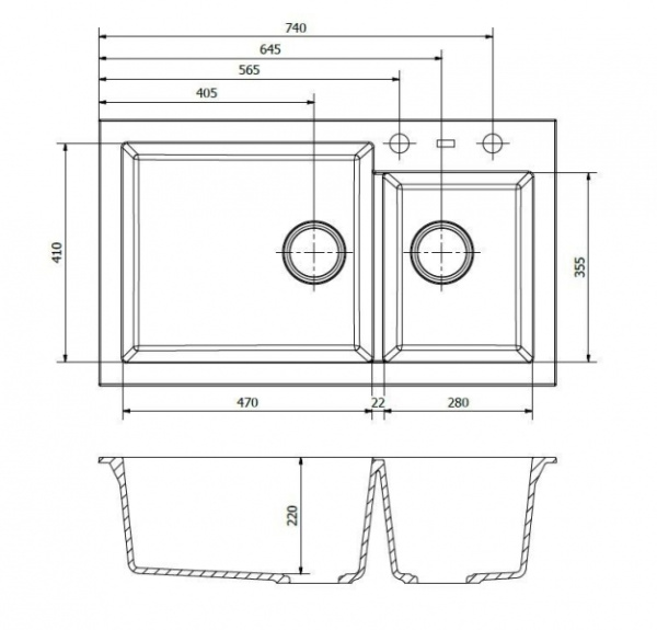 Мойка Reginox Amsterdam 25 R (850х490) Pure White R31070