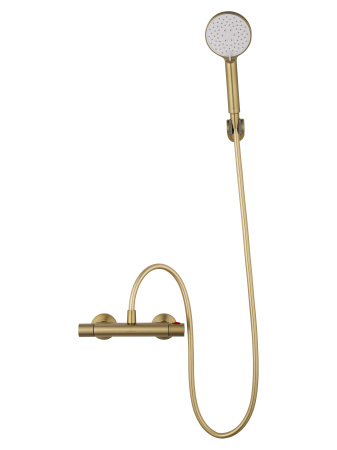 Смеситель для душа с термостатом WONZON & WOGHAND INN 5, брашированное золото WW-B1005-A-BG