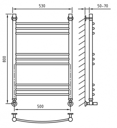 Полотенцесушитель ArtofSpace Corint EACT500800RAL9005RS