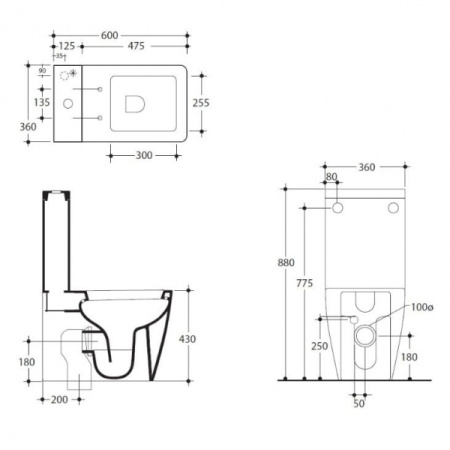 Унитаз напольный Kerasan Ego 321701