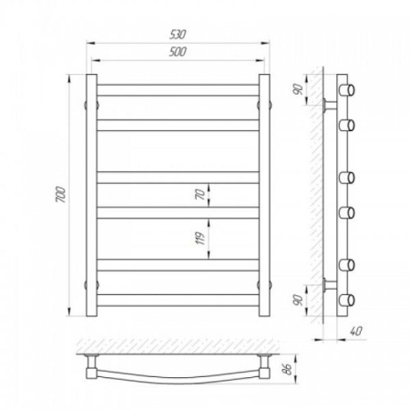Полотенцесушитель Laris Гранд П6