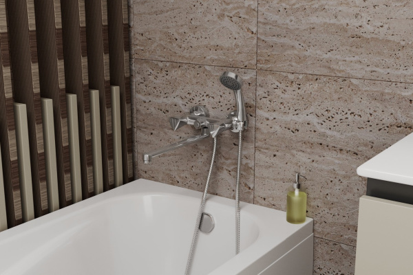 Смеситель для ванны с длинным поворотным изливом RUSH Andros AN2435-51