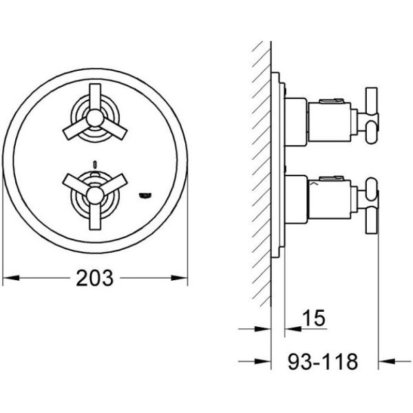 Термостат для душа Grohe Atrio 19144 BE0 (19144BE0) Термостат для душа Grohe Atrio 19144 BE0 (19144BE0)