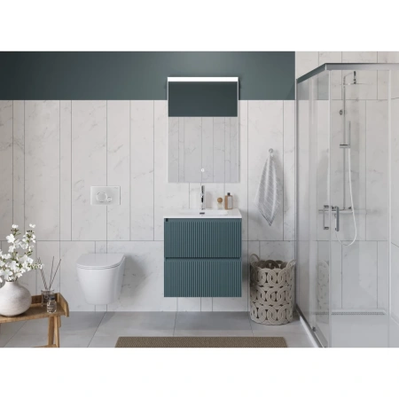 Тумба под раковину 60 BelBagno Uno UNO-600-2C-SO-AO голубой матовый, без раковины