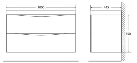 База под раковину подвесная BelBagno MARINO-1000-2C-SO-BL-P Bianco Lucido