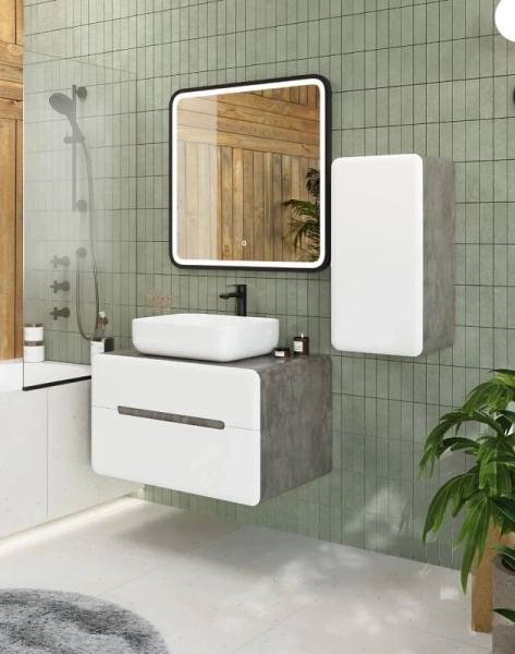 Тумба без раковины Art&Max Genova AM-Genova-800-2C-SO-BC бетон бромо