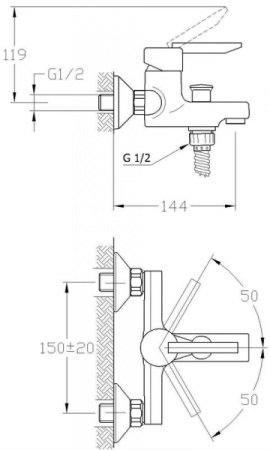Смеситель для ванны-душа, MOFEM RUMBA 151-0038-10