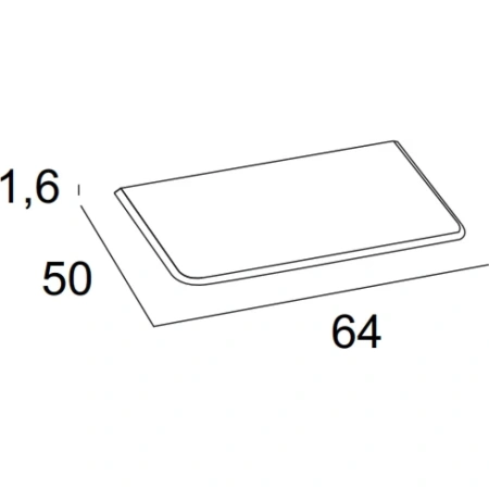 Столешница из мдф Cezares Idra 55825 64 см, Bianco Opaco
