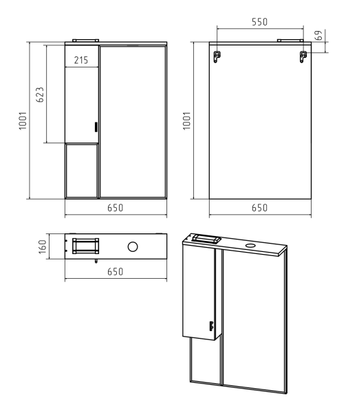 Зеркало-шкаф (65х100) Misty Дива 65 левый П-Див04065-013Л