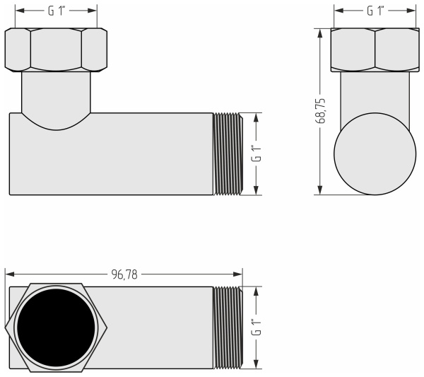 Уголок переходной Стилье G 1" НР х G 1" НГ 122002-0110