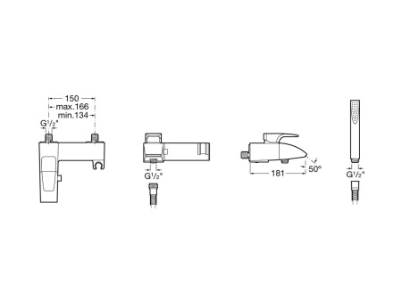 Смеситель для ванны Roca Thesis к-т 5A0150C00