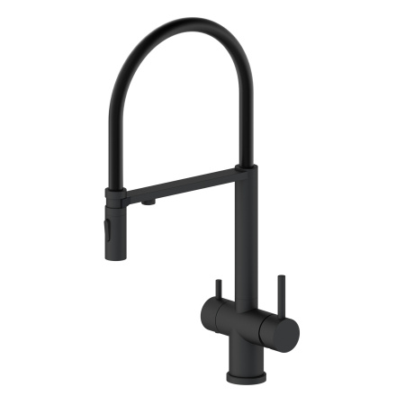 Кухонный смеситель с гибким изливом Oliveeka OL-458009-MB, чёрный матовый
