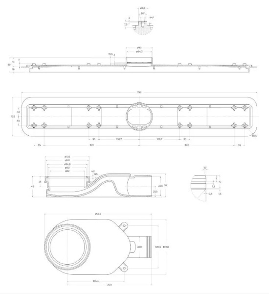Душевой лоток BelBagno Luce BB-LD-LUCE-80-NERO