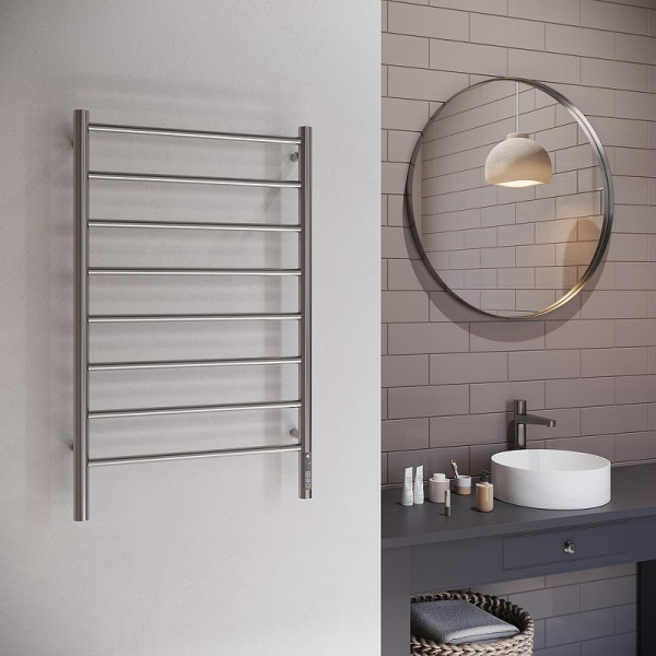 Полотенцесушитель электрический (50х85) П8 Terminus Аврора 4670078566232 оружейная сталь