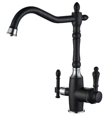 Смеситель для кухни под фильтр, черный/хром Zorg SH 812 BLACK CR