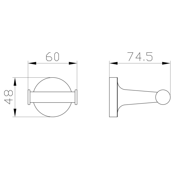 Двойной крючок для ванной WONZON & WOGHAND SIMPLE, хром WW-6525