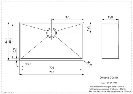Мойка кухонная Reginox Ontario L (80Х40) RX22033
