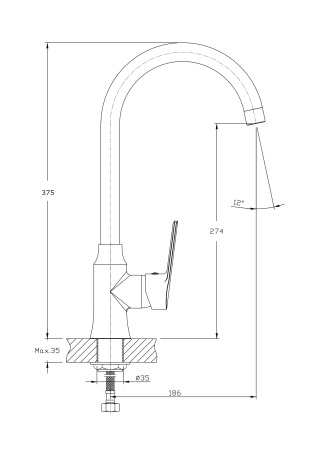 Смеситель для кухонной мойки RUSH Balearic BA3935-22
