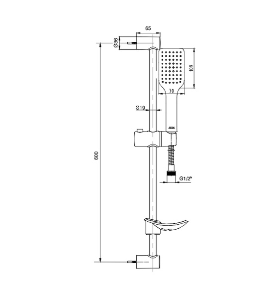 Душевой гарнитур E.C.A. Tiera 102146029C1EX