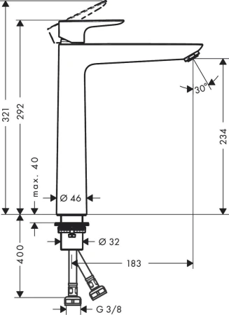 Смеситель для раковины Hansgrohe Talis E 71717000