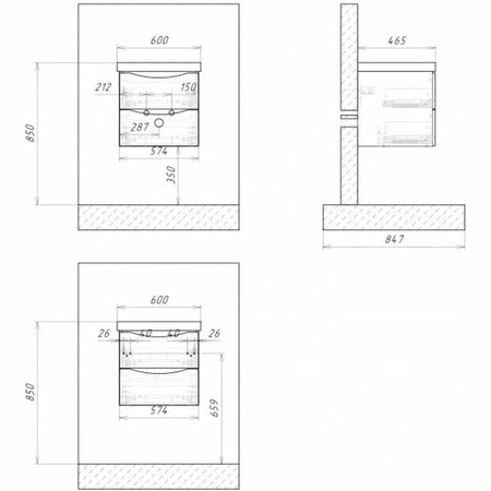 Раковина BelBagno BB600-LV-CER-N