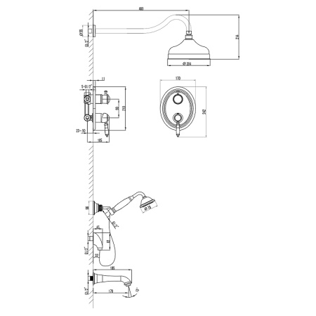 Душевой комплект с изливом Lemark Villa LM4822C