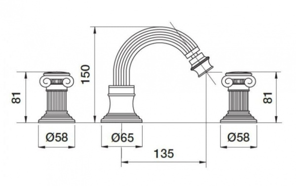 Смеситель для биде Cezares Olimp OLIMP-BBS2-01-M Смеситель для биде Cezares Olimp OLIMP-BBS2-01-M