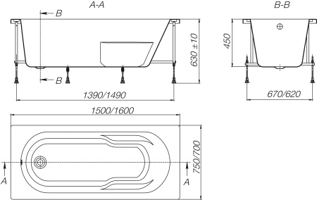 Акриловая ванна Roca Genova-N (150x75) ZRU9302894
