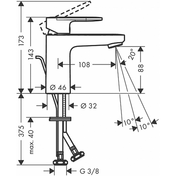 Смеситель для раковины Hansgrohe Vernis Blend 100 71580000 Смеситель для раковины Hansgrohe Vernis Blend 100 71580000