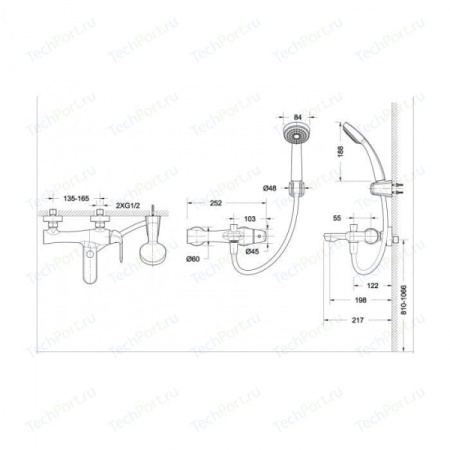 Смеситель для ванны Bravat Flow F671105C-B