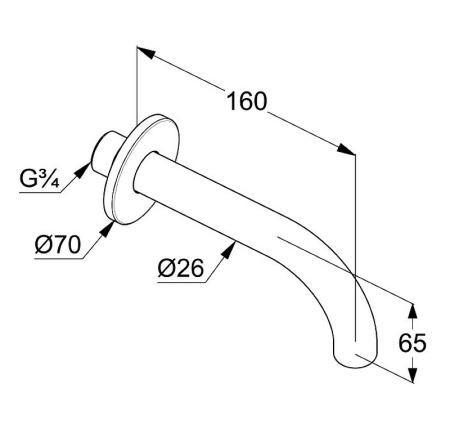 Излив для ванны Kludi Bozz 3850505