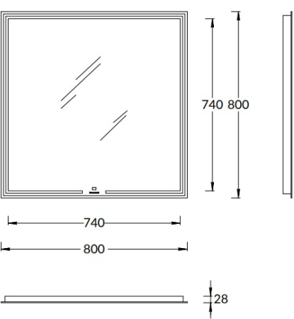 Зеркало (80х80) Kerama Marazzi Mio MIO.mi.80\WHT