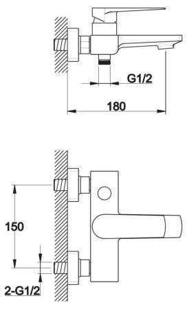 Смеситель для ванны  BelBagno CARIN CAR-VASM-CRM