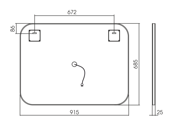 Зеркало (92х69) Silver Mirrors  Паллада LED-00002342