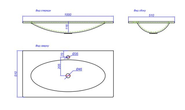 Раоквина (100х51) Clarberg Elegance El.10.04.D белый 