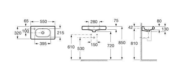 Раковина подвесная (55x32) Roca Meridian  32724Z000