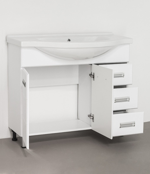 Тумба под раковину напольная Style Line Ирис 100 ЛС-00000178 белый