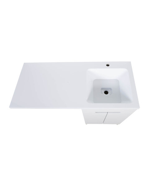 Тумба напольная с правой раковиной 120 см под стиральную машину Orange Sistema STD-120TUW+RAR белый