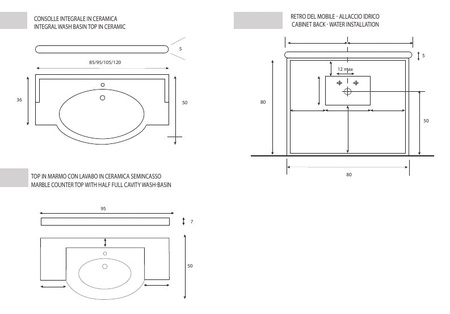 Столешница для раковины Cezares Valentino VTM01.M1