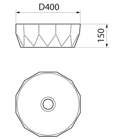 Раковина RUNO  мебельная Diamante D40 (00-00001445)